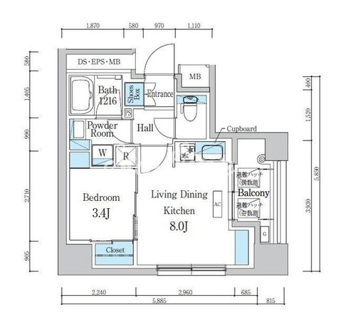 デュオフラッツ浅草蔵前の物件間取画像